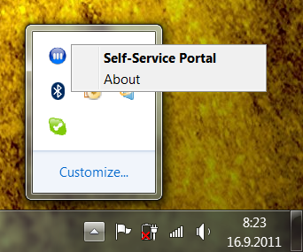 Self service portal label
